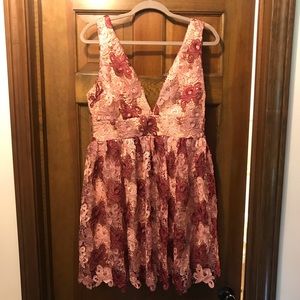 Lulu’s Lace Backless Skater Dress